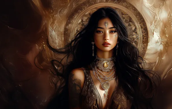 Look, girl, fantasy, image, AI art, neural network