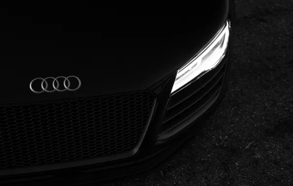 Picture machine, black, Audi R8, car