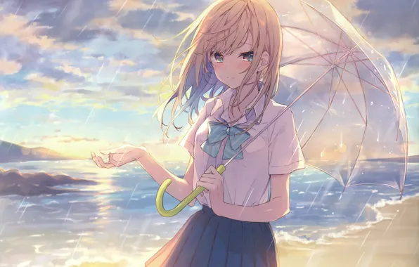 Picture the sky, girl, umbrella