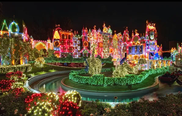 The sky, holiday, fun, Christmas, beautiful, bright, Disneyland, Christmas