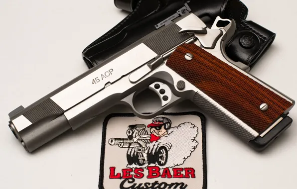 Gun, weapons, holster, custom, 45acp, Les Baer