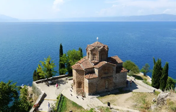 Sea, blue, horizon, Macedonia, Ohrid