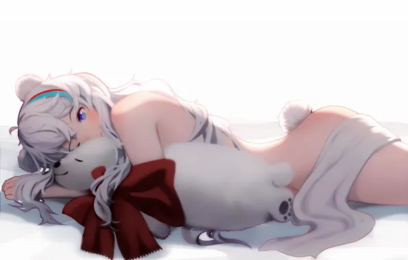 Girl, the game, bear, Arknights, Little