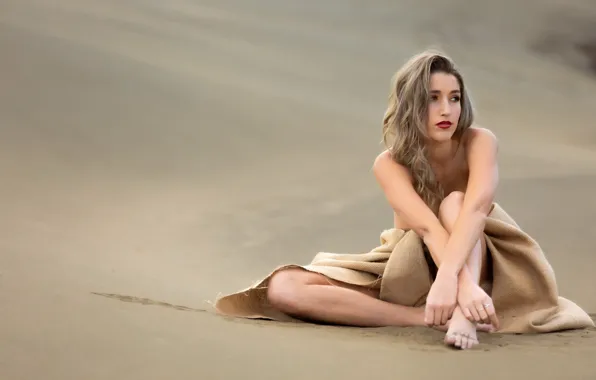 Sand, girl, nature