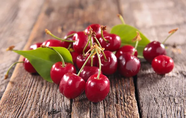 Picture macro, fruit, wood, cherry