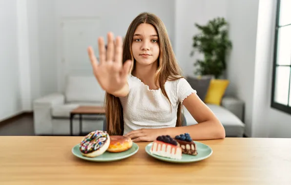 Young, serious, brunette, hand, teenager