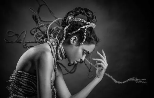 Picture girl, profile, hairstyle, Joachim Bergauer, Verica