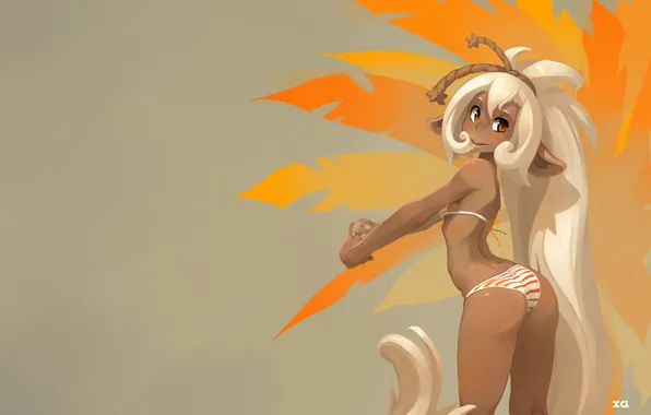 Summer, girl, orange, heat