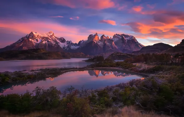 The sky, clouds, lake, South America, Patagonia, the Andes mountains
