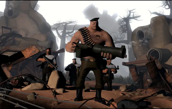 Picture Team Fortress 2, war, heavy, russian