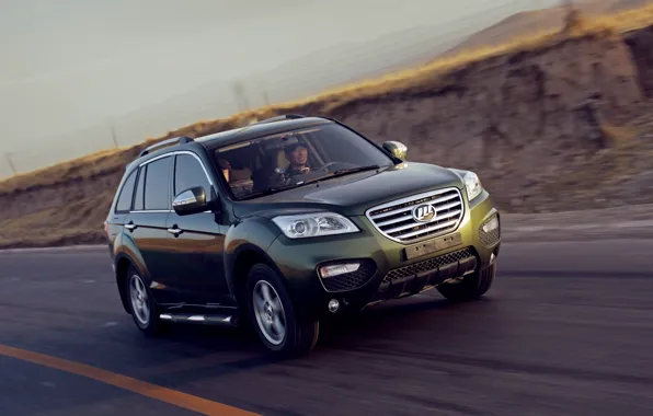 Picture road, green, speed, China, driver, crossover, Chinese car, Lifan