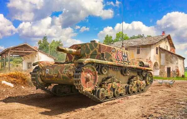 Art, painting, tank, ww2, M41