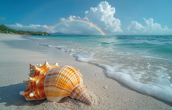Sand, sea, wave, beach, summer, the sky, shore, waves