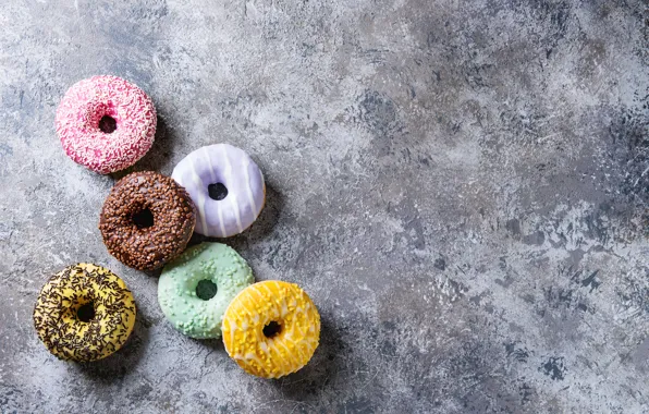 Chocolate, donuts, colorful, Natasha Breen