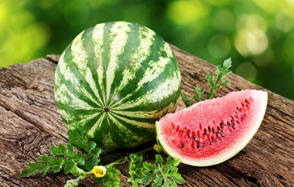 Summer, table, watermelon, the flesh, slice