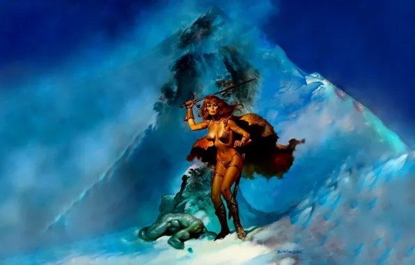 Mountains, Red Sonja, Red Sonja, Boris Vallejo, Boris Vallejo, Bronebikini