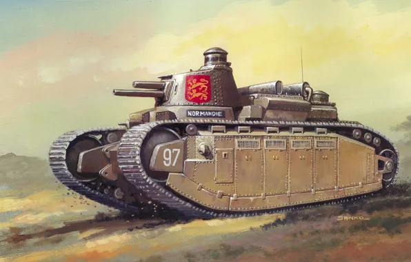 Picture France, Art, Tank, FCM 2C, French super-heavy tank, Char 2C, Heavy Breakthrough Tank