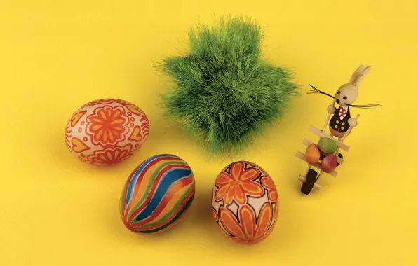 Eggs, rabbit, Easter, Pysanka