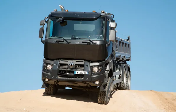 Sand, the sky, Renault, body, dump truck, triaxial, Renault Trucks, K-series