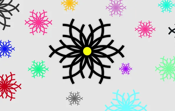 Picture snowflakes, pattern, paint