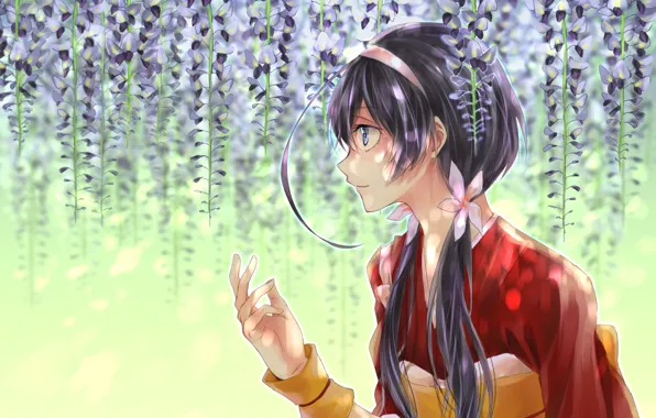 Girl, flowers, Wisteria, Bungou Stray Dogs, Stray Dogs: A Literary Genius