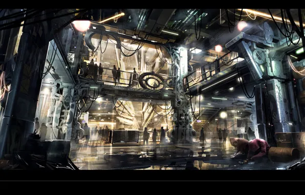 Street, square enix, cyberpunk, concept art, Ubisoft Montreal, Deus Ex: Universe