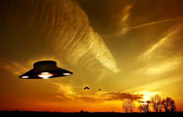 The sky, flight, UFO, UFO