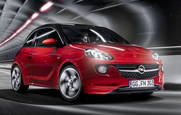 Red, background, Opel, Opel, Adam, Vauxhall, the front, Adam