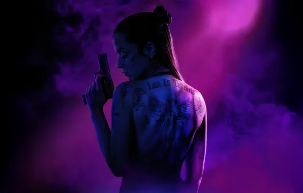 Gun, woman, ballerina