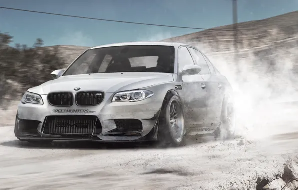 Road, car, BMW, BMW, sedan, paint, E60, v10