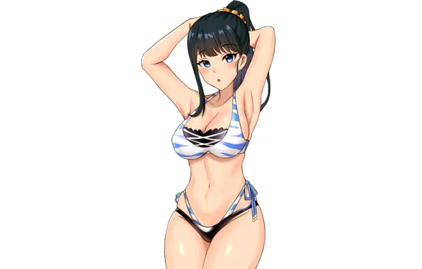 Picture girl, sexy, cleavage, long hair, boobs, anime, beautiful, pretty