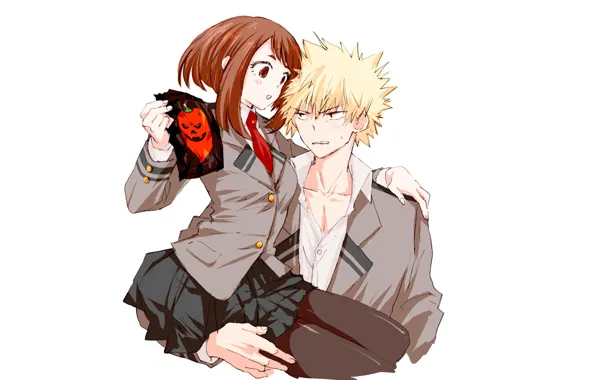 Picture Boku no Hero Academy, Uraraka Ochako, Bakugou Katsuki