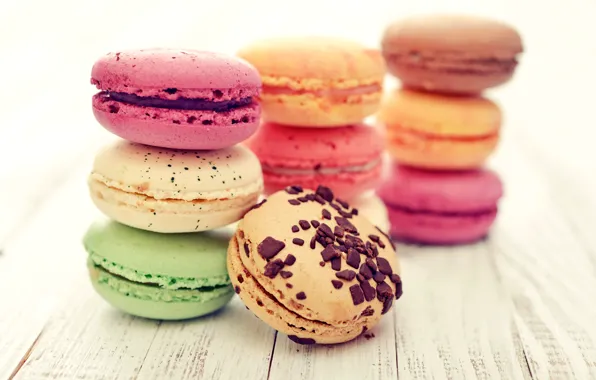 Cookies, cream, dessert, cakes, almonds, macaron, macaroon