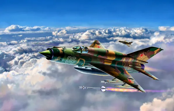 Picture MiG, THE SOVIET AIR FORCE, modification, MiG-21СМТ, with a more powerful engine, fuel, and increased