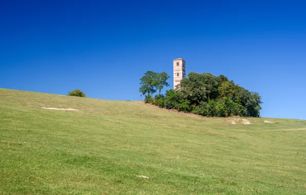 Picture the sky, hills, Italy, church of Saints Nazarius and Celsius, Montechiaro d'Asti
