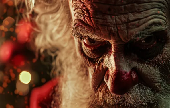 Look, Christmas, Hair, Eyes, New year, Nose, Santa Claus, Digital art