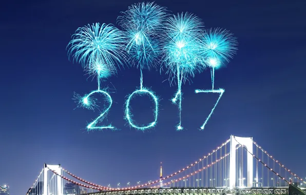 New Year, new year, happy, fireworks, 2017