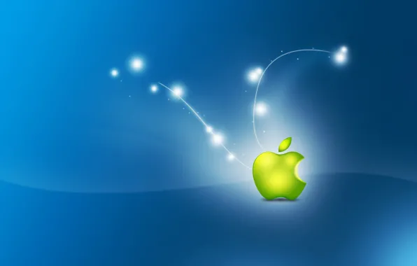 Background, apple, Apple, sparks, green