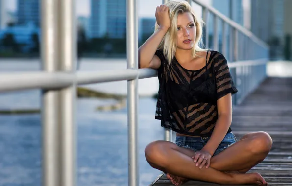 Girl, face, style, beauty, sitting