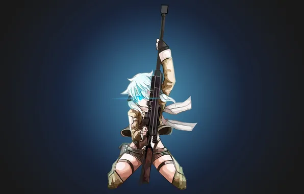 Picture look, girl, weapons, background, art, Shino Wand