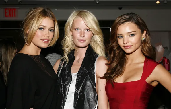 Celebrity, girls, Doutzen Kroes, Caroline Winberg, trio, Miranda Kerr