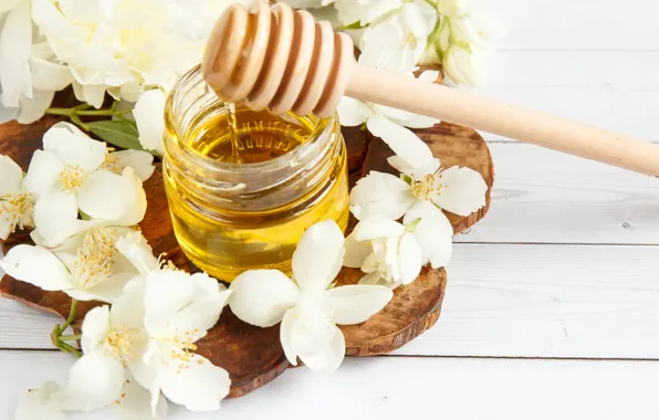 Wallpaper flowers, Jasmine, honey