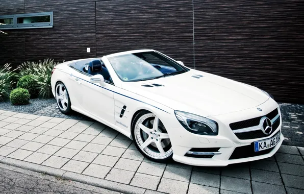 Picture car, Roadster, Mercedes-Benz, white, AMG, wallpapers, SL 63
