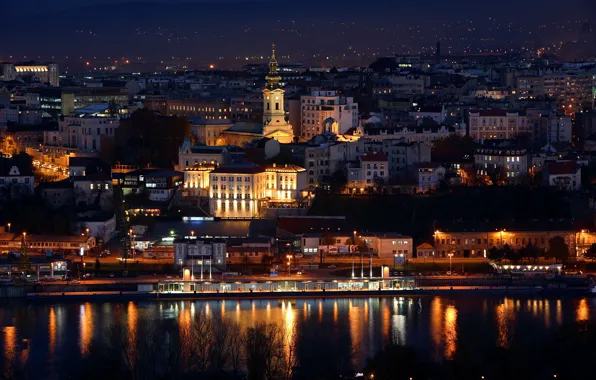 The city, the evening, Serbia, Belgrade, A night in Belgrade