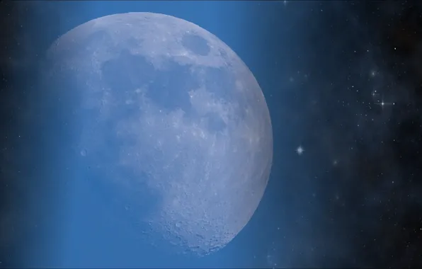 Space, stars, The moon, art, ART, Moon, Space, stars