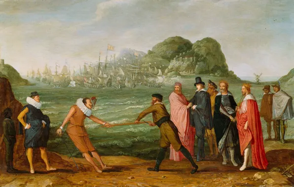 Picture trees, oil, picture, Adam Willaerts, Allegory of the Victory of the Dutch over the Spanish …