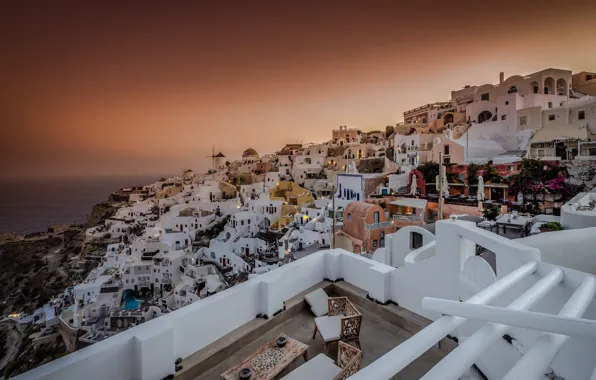 Sunset, home, Greece, panorama, OYA