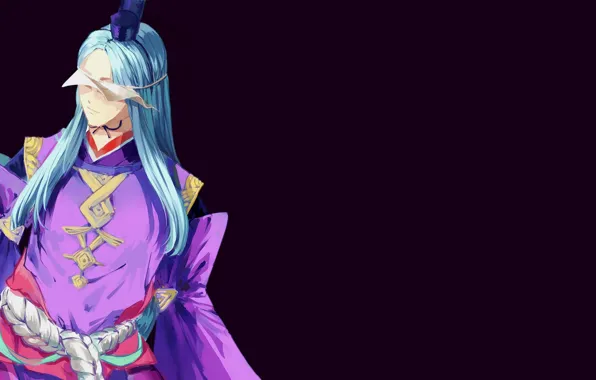 Mask, art, guy, the dark background, Onmyouji, Onmyoji, Onmyouji (NetEase), Hangan