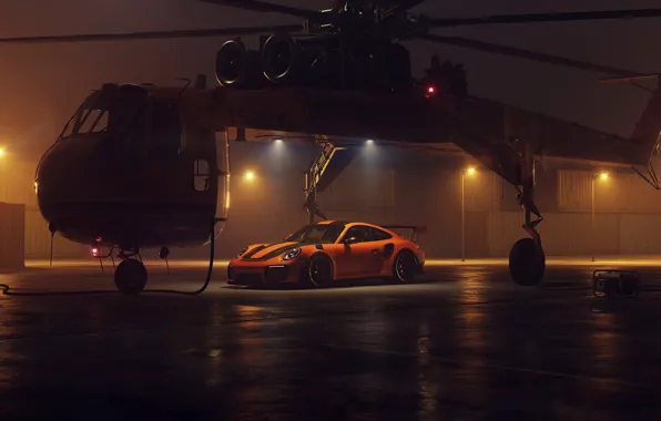 911, Porsche, 2018, helicopter, GT2 RS