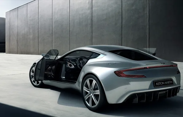 Aston Martin, silver, ONE77